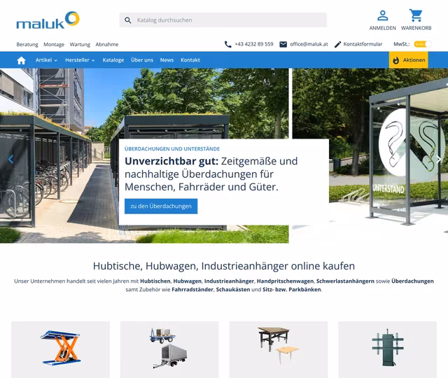 Websiteansicht von MALUK